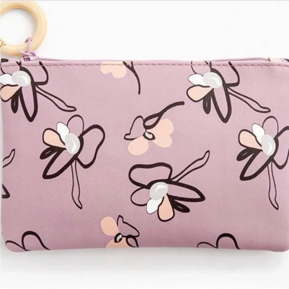 Ipsy Pink Floral Cosmetic Glam Bag